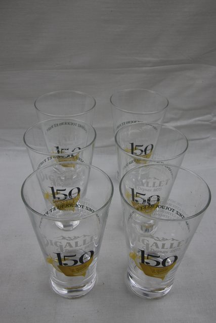 Lot 6 verres Bigallet 150 ans ARC France